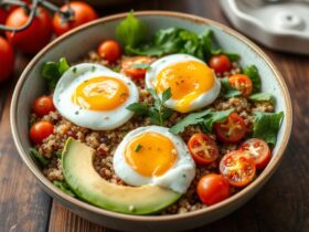 jammy eggs in grain bowls