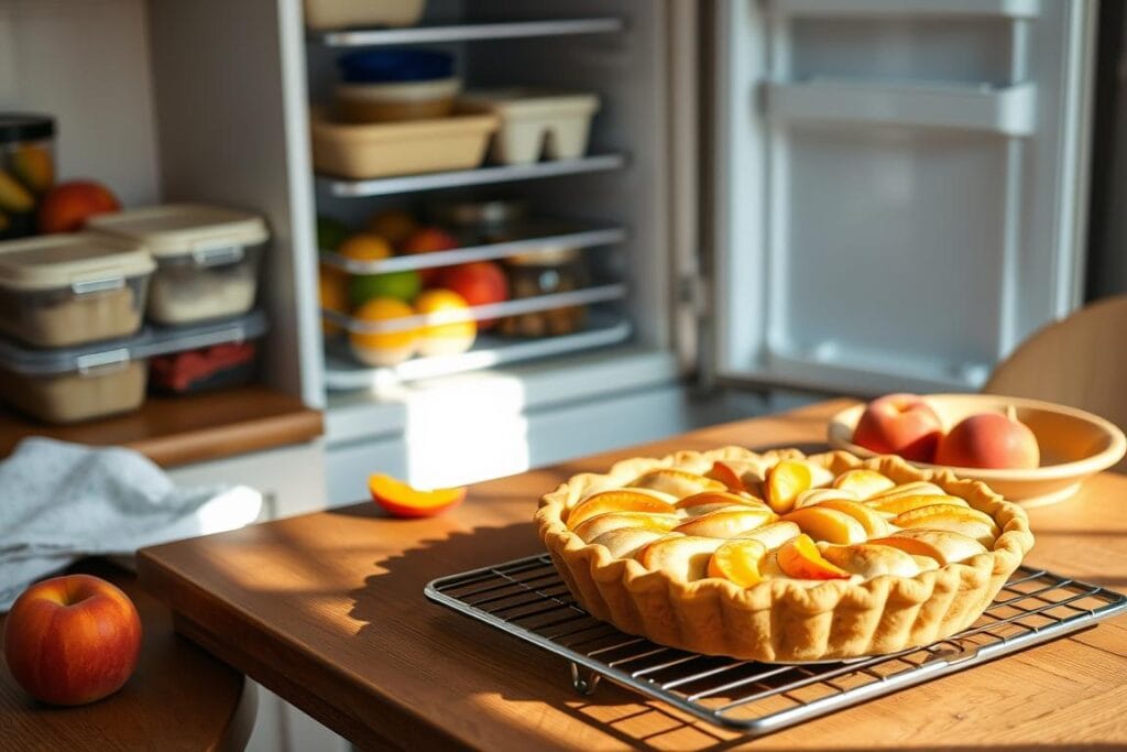 storing peach pie